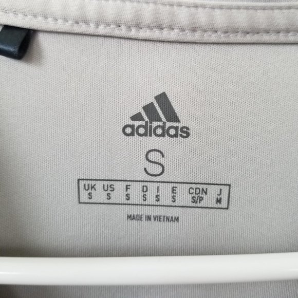 Adidas Striped Polo Shirt Size Small. Black and gray - Picture 5 of 6